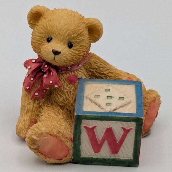 Cherished Teddies Bear with ABC "W" Block (158488W) 1995 - Picture 1 of 9